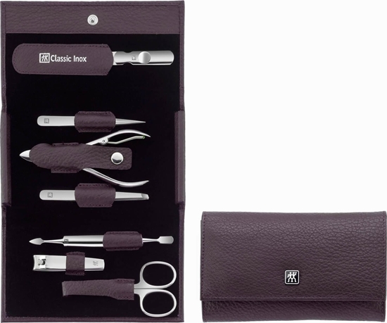 Picture of Zwilling CLASSIC INOX Neat's leather case, purple, 7pc