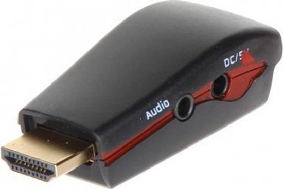 Изображение Adapter AV HDMI - D-Sub (VGA) + Jack 3.5mm czarny (HDMI/VGA+AU-ECO)