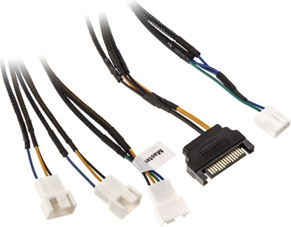 Attēls no Akasa SATA 15-pin - Molex x3, 0.3m, Czarny (AK-CBFA06-30)