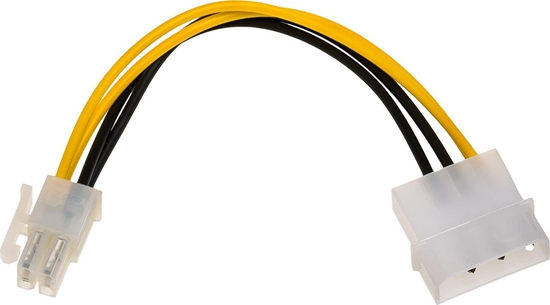 Изображение Akyga Molex - ATX/EPS 4-pin, 0.15m, Żółty (AK-CA-12)