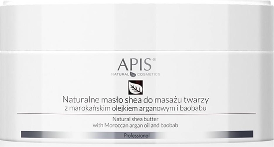 Изображение Apis Naturalne masło shea do masażu twarzy z marokańskim olejkiem arganowym i baobabu 100g