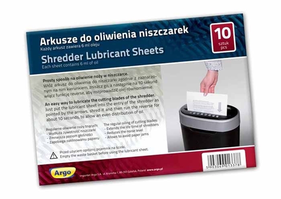 Изображение Argo Arkusz olejowy do niszczarki 10 sztuk (080946)