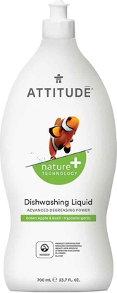Изображение Attitude Attitude, Płyn do mycia naczyń, Zielone Jabłuszko i Bazylia (Green Apple i Basil), 700 ml