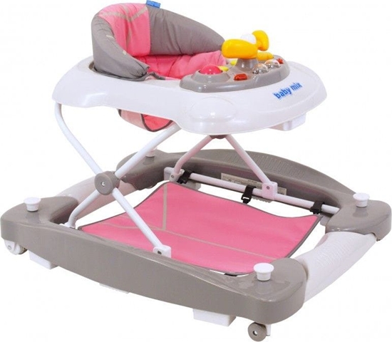 Picture of Baby Mix Chodzik 2w1 grey/pink J-888R Baby mix