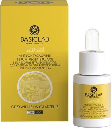 Изображение Basiclab Esteticus antyoksydacyjne serum regenerujące z 6% ascorbyl tetraisopalmitate 0.5% koenzymem Q10 i olejem z ogórecznik