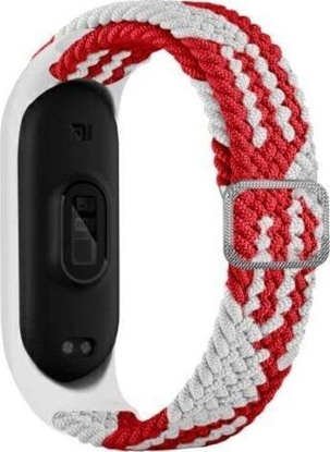 Изображение Beline Beline pasek Mi Band 3/4 Textile red/white czerwony/biały