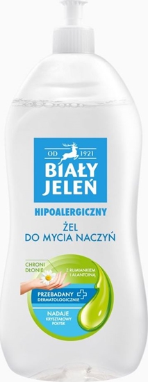 Изображение Biały Jeleń Hipoalergiczny żel do mycia naczyń z rumiankiem i alantoiną 1L