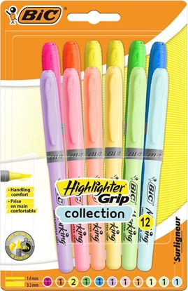 Изображение Bic Zakreślacz Highlighter Grip Pastel mix 12szt BIC