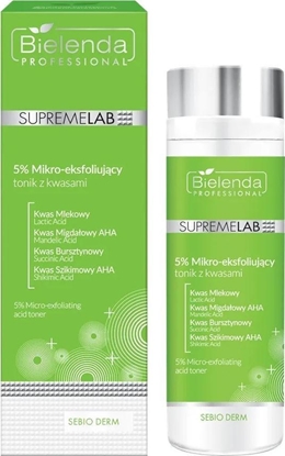 Picture of Bielenda SupremeLab Sebio Derm 5% Micro-Exfoliating 5% mikro-eksfoliujący tonik z kwasami 200ml