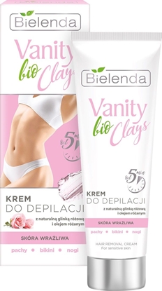 Attēls no Bielenda Vanity bio Clays krem do depilacji z różową glinką skóra wrażliwa 100ml