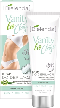 Attēls no Bielenda vanity bio clays krem do depilacji z zieloną glinką skóra sucha 100ml