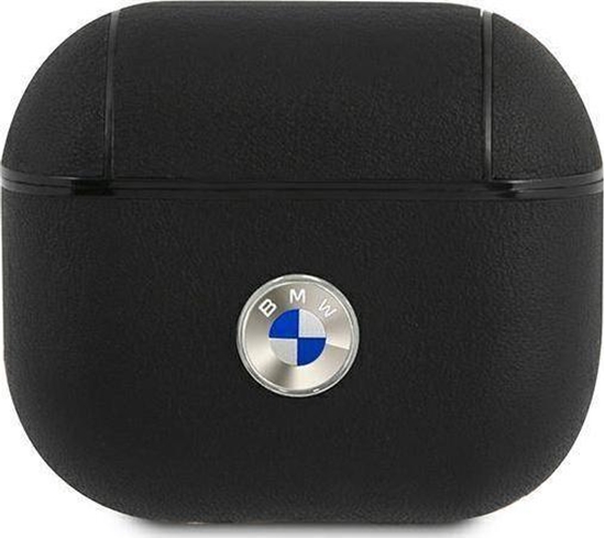 Picture of BMW BMW BMA3SSLBK AirPods 3 cover czarny/black Geniune Leather Silver Logo () - BMW000441