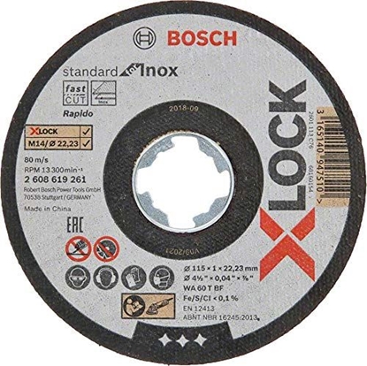 Attēls no Bosch X-LOCK cutting disk 115x1,0 Std f INOX