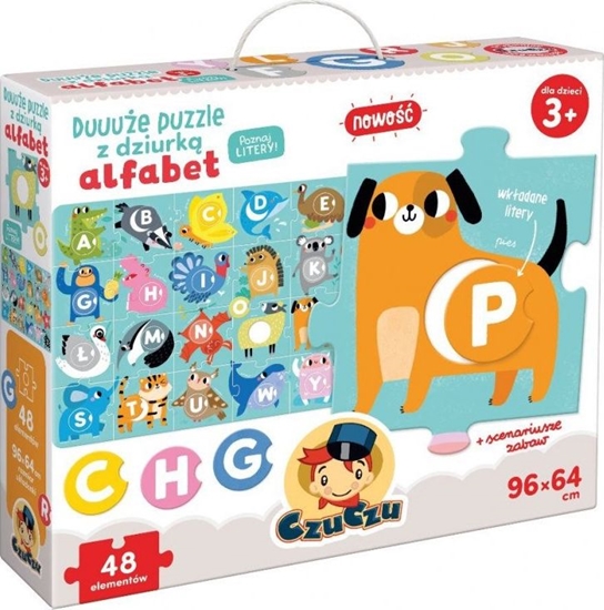 Изображение Bright Junior Media Duże Puzzle z Dziurką Alfabet