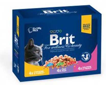 Attēls no Brit Premium Cat Pouches Family Plate Poultry & Fish 12x100g