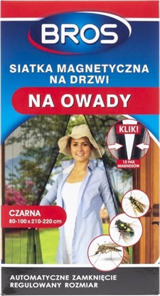 Attēls no Bros Bros Siatka magnetyczna na drzwi na owady czarna 100 x 220 cm