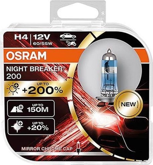 Picture of Carmotion Żarówki OSRAM H4 12V 55W PX26d Night Breaker +200%, 2 szt.