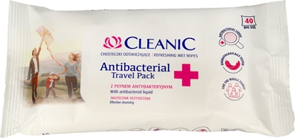 Изображение Cleanic CLEANIC_Refresing Wet Wipes Antibacterial Travel Pack chusteczki odświeżające z płynem antybakteryjnym 40szt.