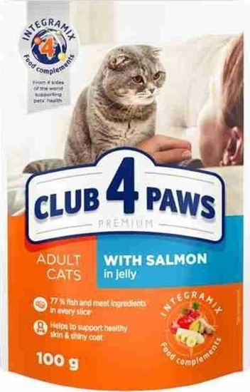 Изображение Club 4 Paws CLUB4Ł KOT 100 g SASZ. EX ŁOSOŚ W GALARECIE