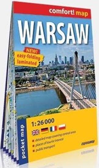 Picture of Comfort! map Warsaw 1:26 000 mapa kieszonkowa