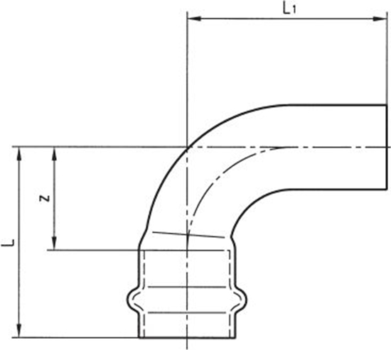 Picture of Conex Press Łuk 90° mm z serii B Press miedziane 22mm (P500102200000)