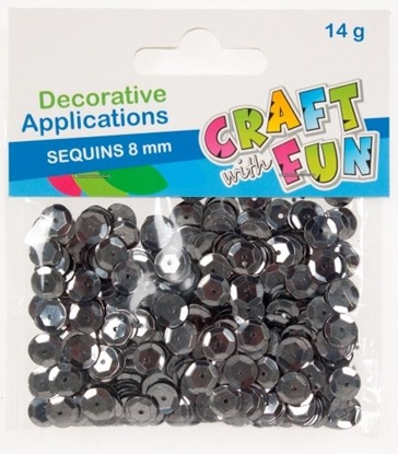 Attēls no Craft with Fun Cekiny metalc guzik popiel 8mm (384016)