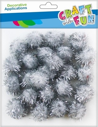 Изображение Craft with Fun CF OZDOBA DEK POMPON 24SZT/2CM BIEL BROK 12/144