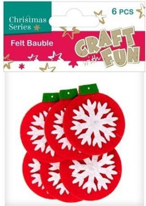 Изображение Craft with Fun Ozdoba dekoracyjna filc bombka, 6 elementów