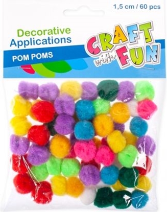 Attēls no Craft with Fun Ozdoba pompon 60szt. (411442)