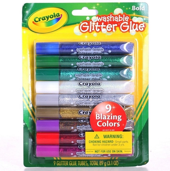 Изображение Crayola Klej brokatowy 9 kolorów (580158)