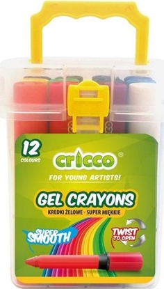 Picture of Cricco Kredki żelowe Twist 12 kolorów wiaderko CRICCO