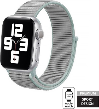 Изображение Crong Pasek sportowy Crong Nylon do Apple Watch 38/40mm (Pastel Grey)