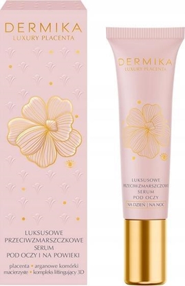 Attēls no Dermika Luxury Placenta luksusowe przeciwzmarszczkowe serum pod oczy i na powieki na dzień i na noc 50ml