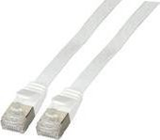 Изображение EFB Kabel płaski RJ45 U / FTP, kat. 6A, PVC, 2 m, biały