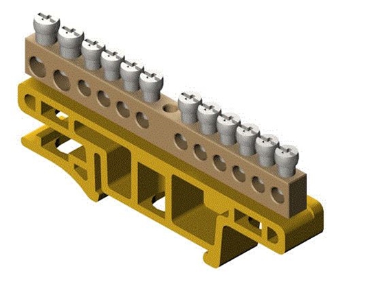 Picture of Elektro-Plast Listwa zaciskowa na szynę 12-torowa żółta TH35 LZ-12/Ż (0921-01)