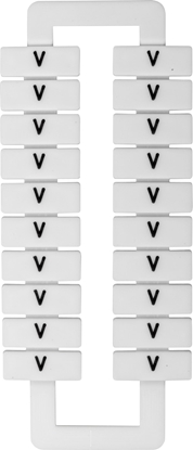 Изображение EM Group Oznacznik do złączek EURO 2,5-70mm2 /V/ biały 20szt. (43192)
