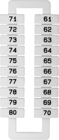 Picture of EM Group Oznacznik do złączek szynowych 2,5-70mm2 /61-80/ biały 20szt. (43192)