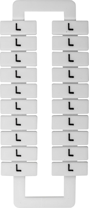 Изображение EM Group Oznacznik do złączek szynowych 2,5-70mm2 /L/ biały 20szt. (43192)