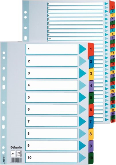 Изображение Esselte Przekładki do segregatora A4 Mylar kartonowe A-Z alfabetyczne (10K055F)