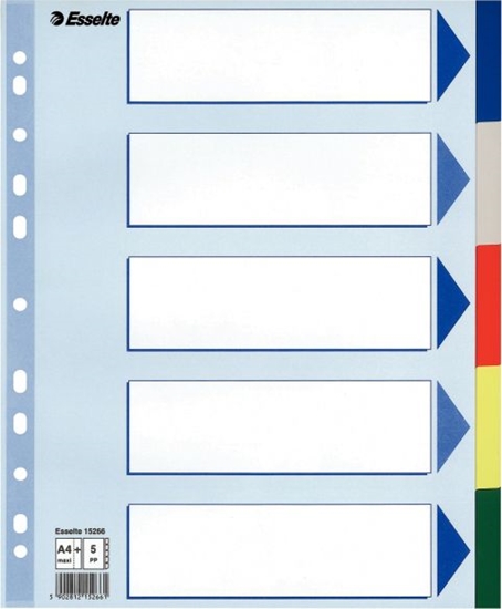 Picture of Esselte Przekładki do segregatora A4 PP Maxi 5 kart (10K396A)