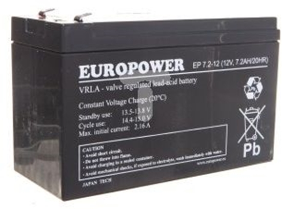 Picture of Europower Akumulator bezobsługowy AGM 7,2Ah 12V Europower EP 7,2-12 - 7EP
