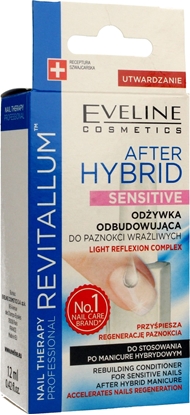 Attēls no Eveline Nail Therapy Revitallum Odżywka do paznokci odbudowująca After Hybrid Sensitive 12ml