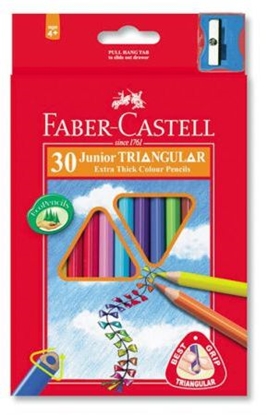 Attēls no Faber-Castell Kredki Jumbo Trójkątne 30 Kolorów + Temperówka Opakowanie Karton Faber-Castell (116530 FC)