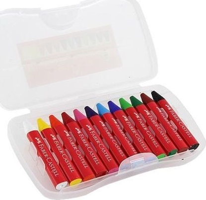 Attēls no Faber-Castell KREDKI ŚWIECOWE JUMBO 12 KOL. KASETKA PLASTIKOWA FABER-CASTELL - 120011 FC