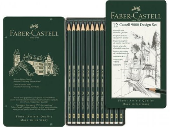 Изображение Faber-Castell Ołówek Castell 9000 Design 12 Sztuk Opakowanie Metalowe Faber-Castell (119064 FC)