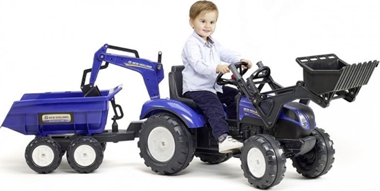 Изображение Falk Traktor na pedały New Holland + akcesoria niebieski