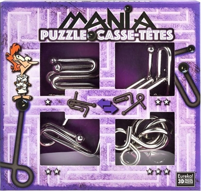 Attēls no G3 Łamigłówki metalowe 4 szt Puzzle mania fioletowy