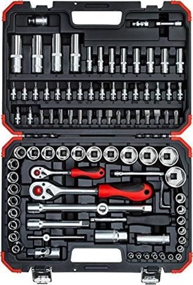 Picture of Gedore Gedore Red socket wrench set 1/4 "+ 1/2", 94 pieces (red / black, with reversible ratchets, SW 4mm - 32mm)