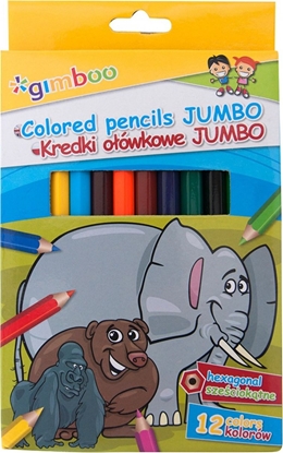 Picture of Gimboo Kredki ołówkowe GIMBOO Jumbo, sześciokątne, 12szt., mix kolorów