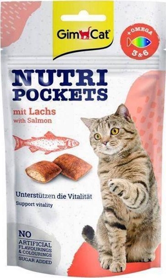 Изображение Gimcat GIMCAT NUTRI POCKETS 60g OMEGA 3 6 ŁOSOŚ /12